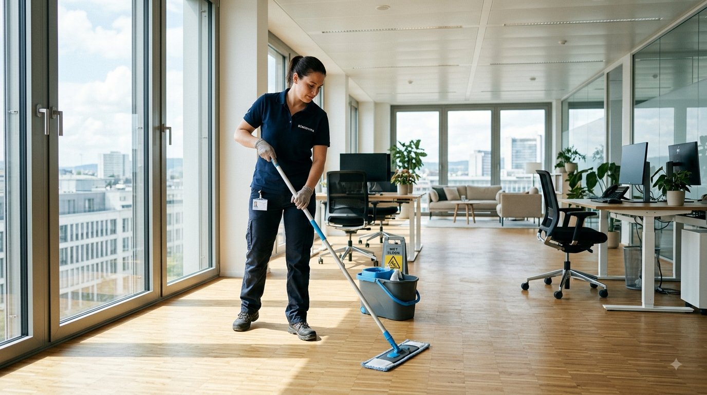 Bodenreinigung im Büro